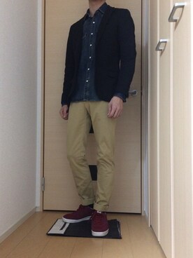 「MK MICHEL KLEIN HOMME （エムケーミッシェルクランオム）のアイテム（ジャケット/アウター）」を使った、霜雪さん（メンズ・167cm）の秋コーディネート