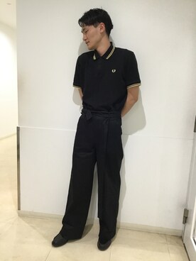 「FRED PERRY（フレッドペリー）のアイテム（パンツ）」を使った、NAKAITIさん（メンズ・181cm）の春コーディネート