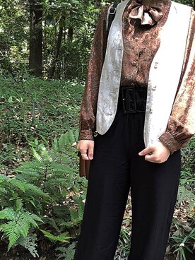 「アイテム（その他アウター、シルバー系）」を使った、Aikaさん（レディース・156cm）の春コーディネート