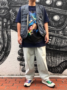 「JW Anderson（ジェイダブリューアンダーソン）のアイテム（スニーカー）」を使った、ギズモさん（メンズ・168cm）の春コーディネート