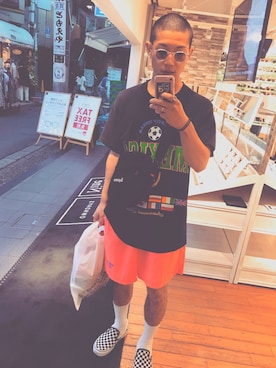 「アイテム（スリッポン）」を使った、凌 長谷川(^^)さん（メンズ・175cm・20代）の夏コーディネート