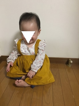 「9ヶ月」｜「アイテム（ワンピース/ドレス）」を使った、ちゃあさん（キッズ・70cm）の秋コーディネート