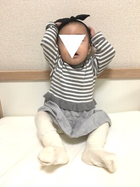 「9ヶ月」｜「アイテム（ワンピース/ドレス）」を使った、ちゃあさん（キッズ・70cm）の秋コーディネート