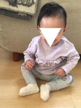 「動物モチーフ」｜「アイテム（スウェット）」を使った、ちゃあさん（キッズ・70cm）の冬コーディネート