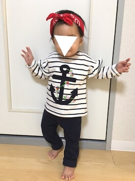 「DAISO（DAISO）のアイテム（財布/小物）」を使った、ちゃあさん（キッズ・70cm）の春コーディネート