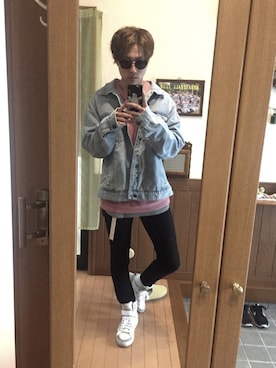 「RAGEBLUE（レイジブルー）の＜トレンドのロング丈＞ワッフルロングカットソー/733404（Tシャツ/カットソー）」を使った、たくやさん（メンズ・172cm）の春コーディネート