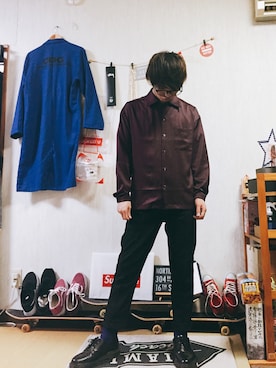 「Hanes」｜「アイテム（その他シューズ）」を使った、＜●ω●βさん（メンズ・166cm）の秋コーディネート