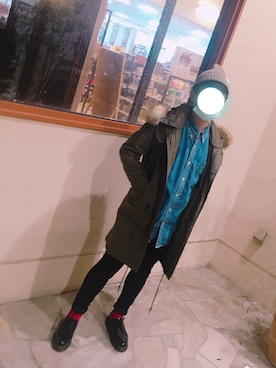 「nano・universe」｜「アイテム（モッズコート）」を使った、＜●ω●βさん（メンズ・166cm）の秋コーディネート