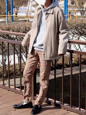 「UP START（アップスタート）のアイテム（ジャケット/アウター）」を使った、ふじさん（メンズ・170cm）の春コーディネート