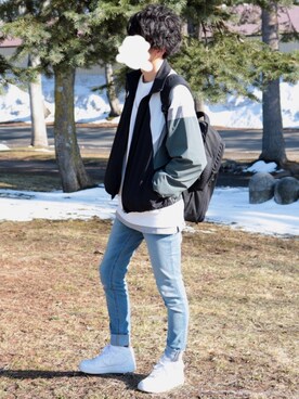 「平成最後のWEARISTAセンバツ」｜「アイテム（ナイロンジャケット）」を使った、ふじさん（メンズ・170cm）の春コーディネート