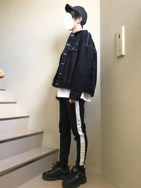 「kutir（クティール）のアイテム（デニムジャケット）」を使った、ふじさん（メンズ・170cm）の春コーディネート