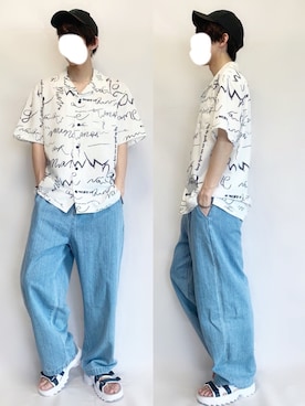 「FILA（フィラ）のアイテム（サンダル）」を使った、ふじさん（メンズ・170cm）の夏コーディネート