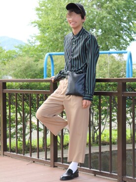 「UP START（アップスタート）のアイテム」を使った、ふじさん（メンズ・170cm）の夏コーディネート