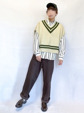 「UP START（アップスタート）のアイテム」を使った、ふじさん（メンズ・170cm）の秋コーディネート