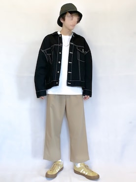 「kutir（クティール）のアイテム（デニムジャケット）」を使った、ふじさん（メンズ・170cm）の秋コーディネート