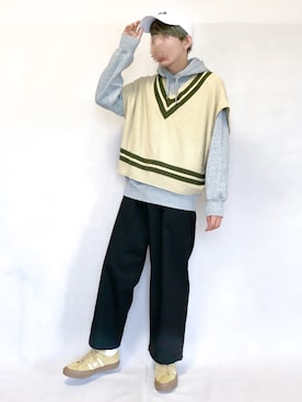 「FILA（フィラ）のアイテム（キャップ）」を使った、ふじさん（メンズ・170cm）の秋コーディネート