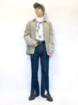 「UP START（アップスタート）のアイテム（ジャケット/アウター）」を使った、ふじさん（メンズ・170cm）の秋コーディネート