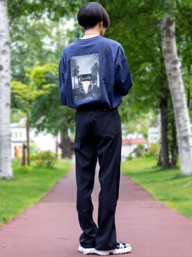 「FILA（フィラ）のアイテム（サンダル）」を使った、ふじさん（メンズ・170cm）の夏コーディネート