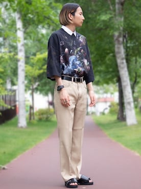 「LAD MUSICIAN（ラッドミュージシャン）のアイテム（その他）」を使った、ふじさん（メンズ・170cm）の夏コーディネート