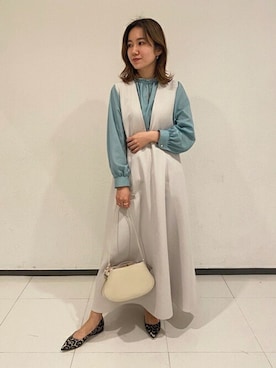 「SHIPS」｜「アイテム（ワンピース/ドレス）」を使った、関田さん（レディース・160cm）の冬コーディネート