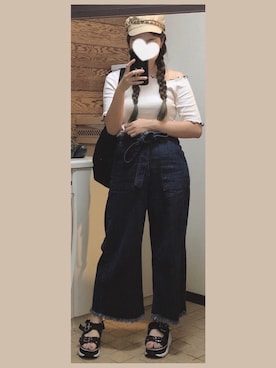 「CECIL McBEE（セシルマクビー）のアイテム（帽子）」を使った、Emily🐰さん（レディース・155cm）の夏コーディネート