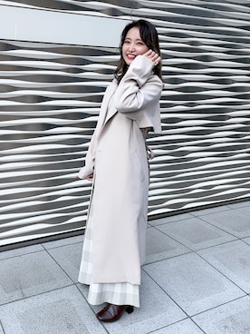 「natural couture（ナチュラルクチュール）のアイテム（その他アウター）」を使った、ちびまる ◎さん（レディース・142cm）の冬コーディネート