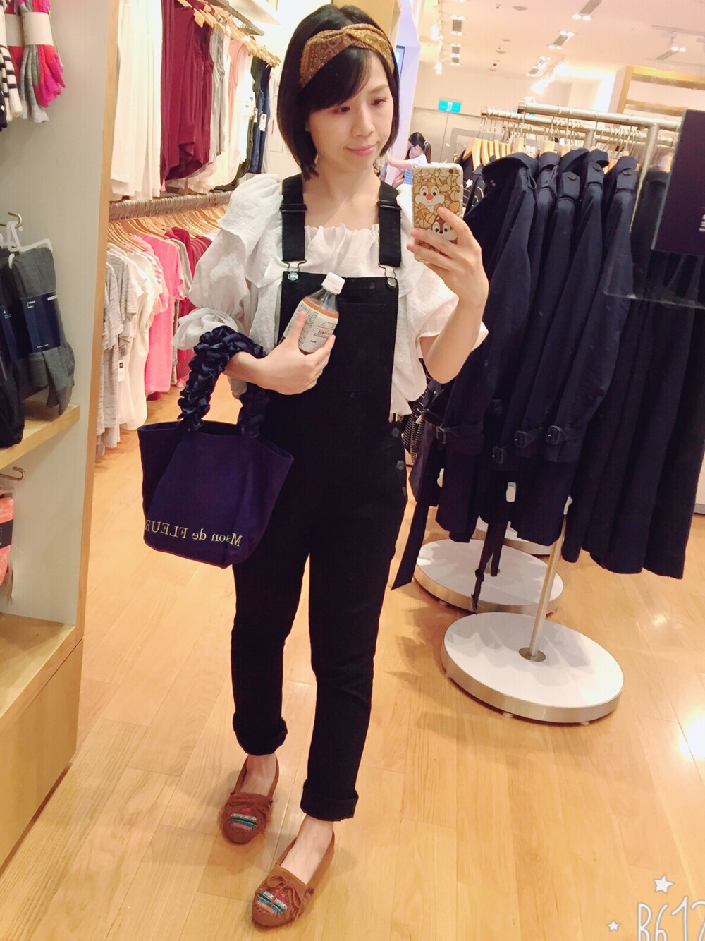 「GAPのアイテム（つなぎ/オールインワン、ブラック系）」を使った、ring chiuさん（レディース・153cm）の冬コーディネートの1枚目の写真