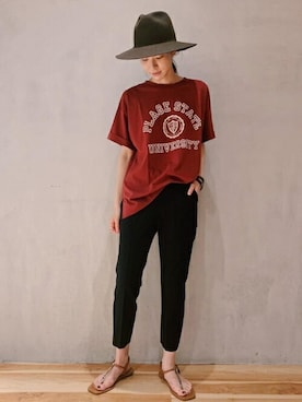 「plage（プラージュ）のアイテム（帽子）」を使った、Neneさん（レディース・164cm）の夏コーディネート