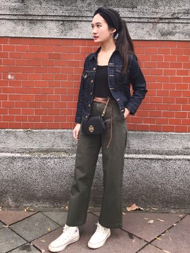 「BEAMS（ビームス）のアイテム（カチューシャ）」を使った、Amber.Yさん（レディース・158cm）の春コーディネート