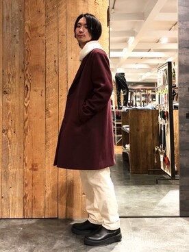 Rageblue レイジブルー メンズ のチェスターコート レッド 赤色系 コーディネート Zozotown