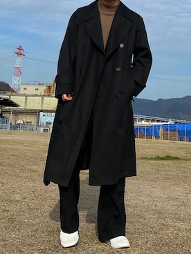 「マルジェラ」｜「アイテム（トレンチコート）」を使った、tanaka rintaさん（メンズ・168cm）の春コーディネート