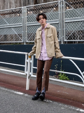 「MIN（マイン）のアイテム」を使った、Haruki Tadaさん（メンズ・170cm）の春コーディネート