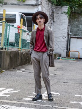 「my beautiful landlet（マイビューティフルランドレット）のアイテム（テーラードジャケット）」を使った、Haruki Tadaさん（メンズ・170cm）の秋コーディネート