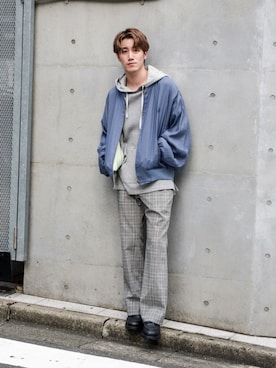 「ALLEGE（アレッジ）のアイテム（スラックス）」を使った、Haruki Tadaさん（メンズ・170cm）の秋コーディネート