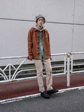 「2018マイベストコーデ」｜「アイテム（カバーオール）」を使った、Haruki Tadaさん（メンズ・170cm）の冬コーディネート