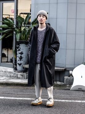 「URU（ウル）のアイテム（その他アウター）」を使った、Haruki Tadaさん（メンズ・170cm）の冬コーディネート