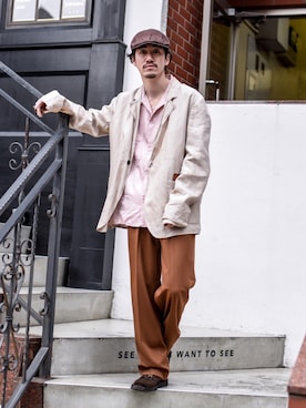 「YSTRDY's TMRRW（イエスタデイズトゥモロー）のアイテム（シャツ/ブラウス）」を使った、Haruki Tadaさん（メンズ・170cm）の春コーディネート
