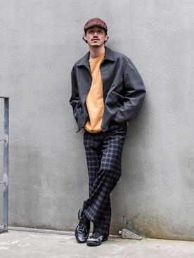「BASISBROEK（バシスブルック）のアイテム（パンツ）」を使った、Haruki Tadaさん（メンズ・170cm）の春コーディネート