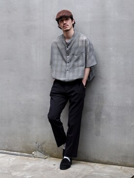 「PRADA（プラダ）のアイテム（スラックス）」を使った、Haruki Tadaさん（メンズ・170cm）の夏コーディネート