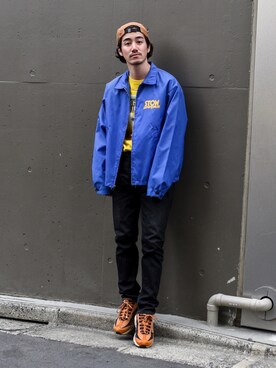 「no brand（ノーブランド）のアイテム（ナイロンジャケット）」を使った、Haruki Tadaさん（メンズ・170cm）の夏コーディネート