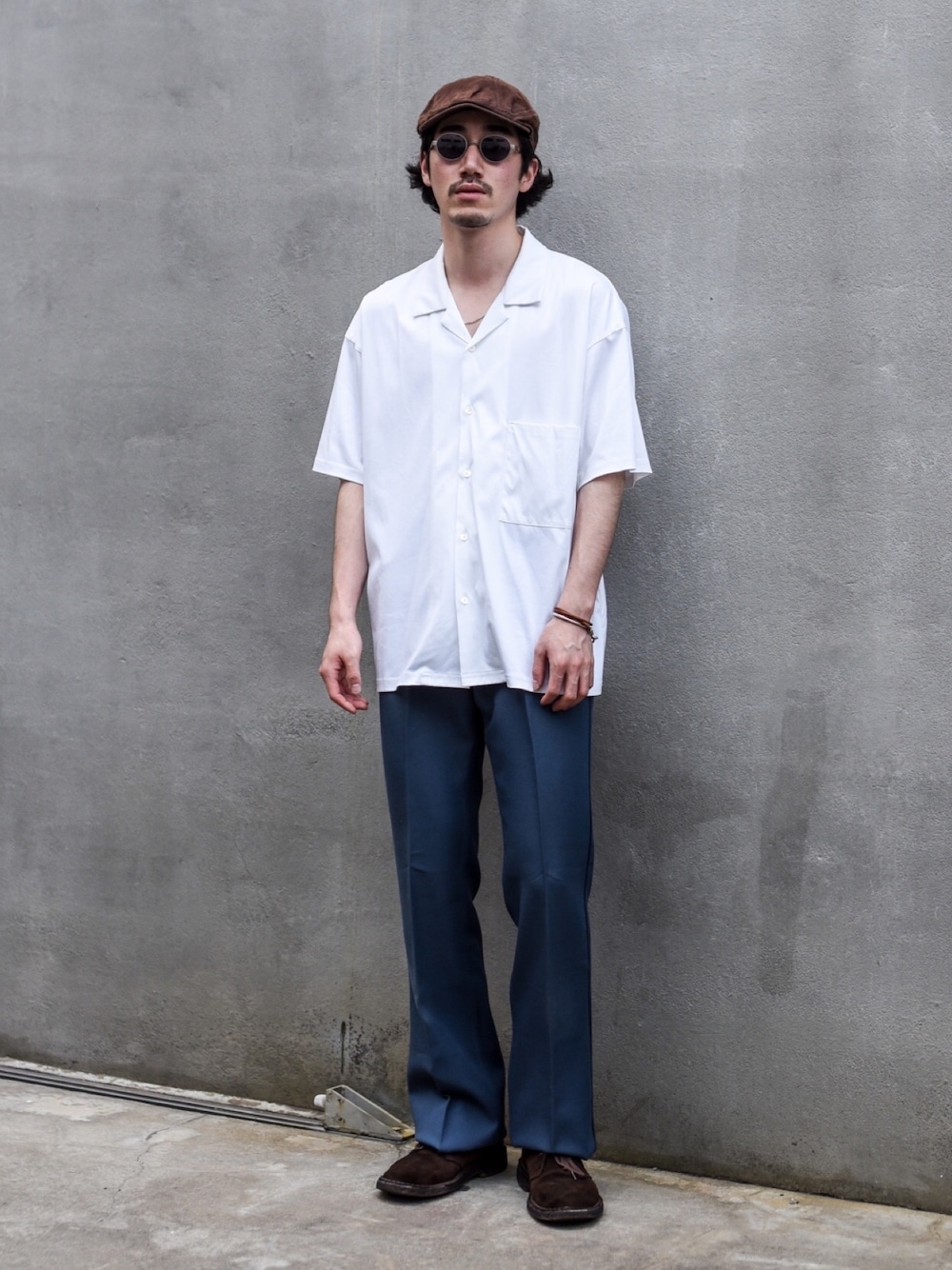 「シャツ好き集まれ、オープンカラーシャツ、開襟シャツ、スタプレ、シンプルコーデ、オトナカジュアル、大人コーデ、大人カジュアル、古着MIX、夏コーデ」｜「08sircusのアイテム（シャツ/ブラウス、ホワイト系）」を使った、Haruki Tadaさん（メンズ・170cm）の夏コーディネートの1枚目の写真