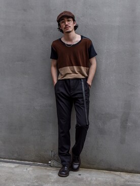 「Scye（サイ）のアイテム（ニット/セーター）」を使った、Haruki Tadaさん（メンズ・170cm）の夏コーディネート