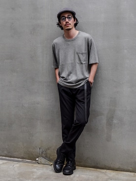 「PRADA（プラダ）のアイテム（スラックス）」を使った、Haruki Tadaさん（メンズ・170cm）の夏コーディネート