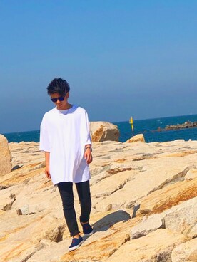 「improves（インプローブス）のカツラギ ストレッチ スリム チノパン（チノパンツ）」を使った、そーくんさん（メンズ・175cm）の春コーディネート