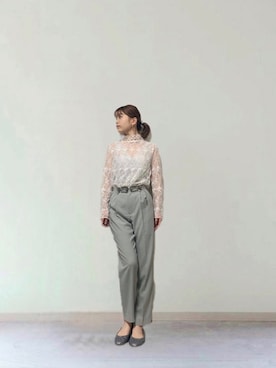 「DISCOAT（ディスコート）のバレーシューズ（バレエシューズ）」を使った、nakamuu ☾さん（レディース・164cm）の春コーディネート