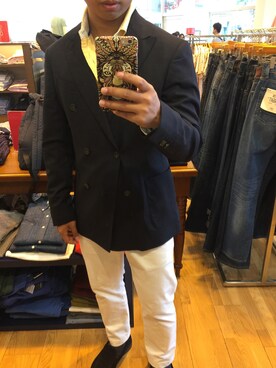 「TOMMY HILFIGER（トミーヒルフィガー）のアイテム（テーラードジャケット）」を使った、林建順さん（メンズ・171cm）の春コーディネート