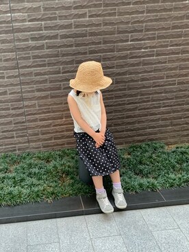 「BASE（ベース）のアイテム（帽子）」を使った、*eee*さん（レディース・166cm）の春コーディネート