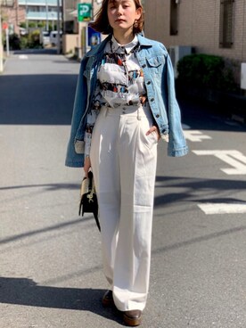 「Libby&Rose（リビーアンドローズ）のアイテム（シャツ/ブラウス）」を使った、rinaさん（レディース・159cm）の春コーディネート