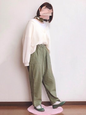 「axes femme（アクシーズファム）のアイテム（バレエシューズ）」を使った、ぬこさん（レディース・153cm）の春コーディネート