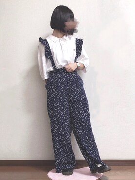 「NICE CLAUP（ナイスクラップ）のアイテム（オールインワン・サロペット）」を使った、ぬこさん（レディース・153cm）の夏コーディネート